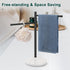 Hand Towel Holder, F-Shape Stand with Marble Base, Stainless Steel Swivel Rack for Bathroom Kitchen Countertop