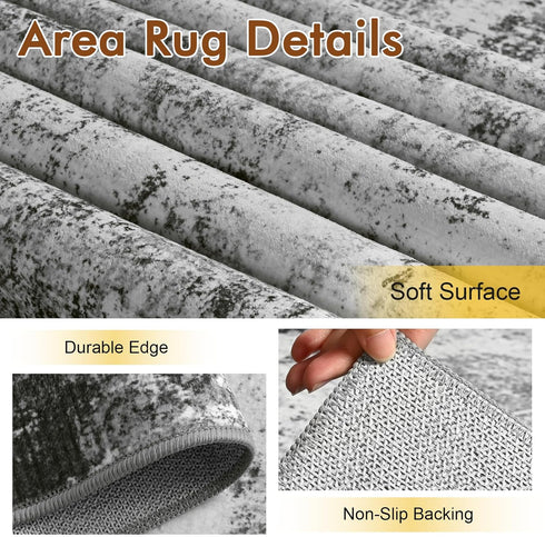5x7 Ft Area Rugs for Living Room, Soft Non-Slip Washable Rugs Modern Abstract Pattern Carpet for Bedroom Indoor Floor