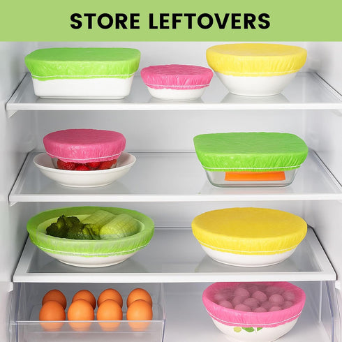 HANSGO 120PCS Reusable Bowl Covers, Elastic Food Storage Covers for Sourdough Bread, 3 Sizes
