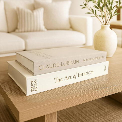 Set 2 Vine Creations Decorative Books - of Linen Hardcover Boxes with Storage - Aesthetic Fake Books for Decoration