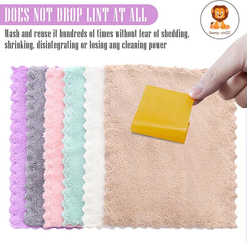 24 Pack 16 19 Inch Kitchen Dishcloths - Does Not Shed Fluff - Reusable Dish Towels, Dish cloths, Super Absorbent Coral