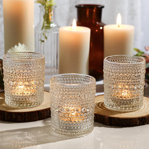 48 Packs Votive Candle Holders, Clear Tea Lights Candle Holders Bulk Tealight Candle Holder for Table Glass Holder