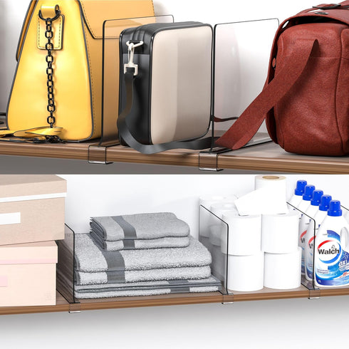 Closet 6 Pack Closet Clear Acrylic Shelf Dividers for Organization - Shelf Divider