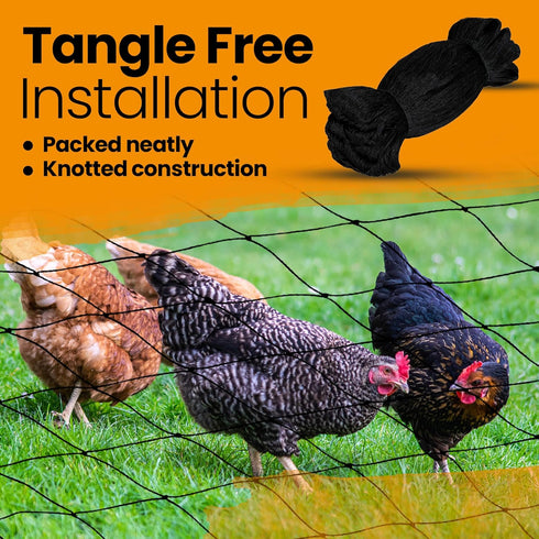 Harvesto 1-1/2" (25' 25) Heavy Duty Bird Netting for Chicken Coops & Runs | Tree & Garden Netting Mesh | Keep Hawks