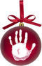 Tiny Ideas Christmas Baby's Handprint Ball Ornament - DIY Classic Christmas Tree Keepsake Gift, Red