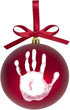 Tiny Ideas Christmas Baby's Handprint Ball Ornament - DIY Classic Christmas Tree Keepsake Gift, Red