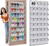 Hualleko 40 Large Mesh Pocket Over the Door Shoe Organizer,Hanging Shoe Rack for