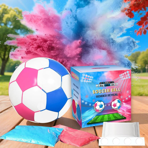 LyingMonkey Gender Reveal Soccer Ball with Blue and Pink Powder, Gender Reveal Ideas