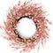 Bibelot 18inch Artificial Forsythia Flower Wreath, Pink, All Year Around Wreath for Front Door, Wedding Home Decor