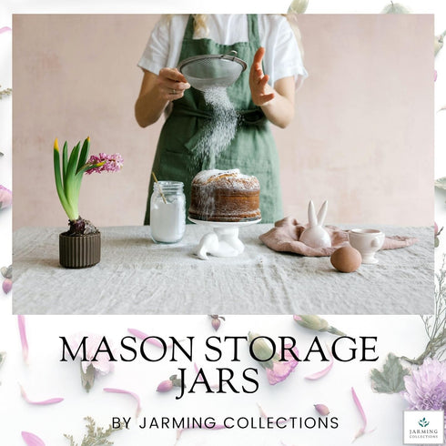 JARMING COLLECTIONS 24 oz Mason Jars with Lids & Bands - BPA Free Plastic Storage Lids - Set of 2 Regular Mouth Jars