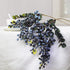 2Pcs Rinlong Artificial Blueberries Fake Berries Stems Hanging Spray Frosted Blueberry Fall Floral Picks for Wreath