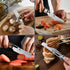 ZhengSheng 4.8” Folding Chef Knife, Ultra Sharp 440A Stainless Steel Blade, Natural Olive Handle, Japanese Style Pocket