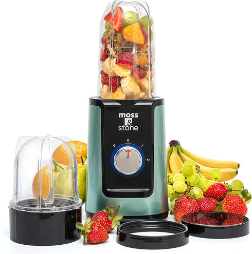 Moss & Stone Smoothie Blender - Compact Personal Blender with Additional Blender Cups - Mini Blender & To-Go Portable