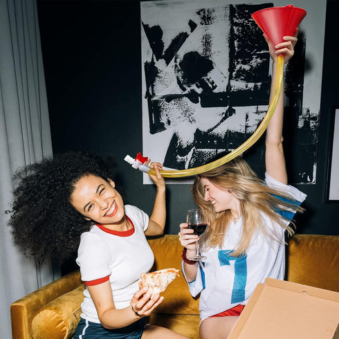Beer Bong with Valve, Single Header Beer Funnel, Bonus Bottle Opener, 1 Pack