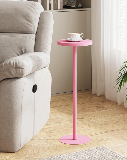 TB01BP065 TUTOTAK Tall Round Side Table, Small End Table, Drink Table, Pedestal Side Table, livingroom, Pink