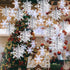 OuMuaMua Winter Christmas Hanging Decorations - 12PCS 3D Large Silver Snowflakes & 12PCS White Paper Snowflakes Garland