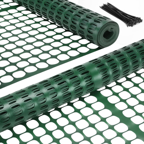 Ohuhu Plastic Garden Fence Safety Fence, 4'x50'/7.5LB Reusable Netting Plastic Mesh Fence