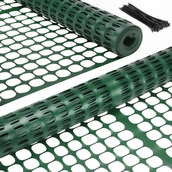 Ohuhu Plastic Garden Fence Safety Fence, 4'x50'/7.5LB Reusable Netting Plastic Mesh Fence