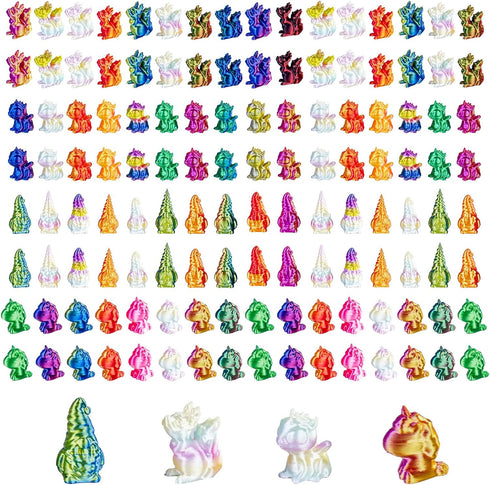 120 Pieces Mini 3D Printed Mini Animal Set - Gradient 3D Animal