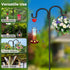 92" 5-Prong Hummingbird Kingsyard Adjustable Double Shepherds Hook for Outdoor - Heavy Duty Bird Feeder Pole w/ Base