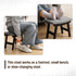 Stylish Bamboo Footrest Ottoman with Gray Cushion and Black Legs - Small Size