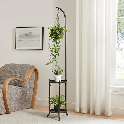 3 Tier Metal Plant Stands, Metal Corner Tall Plant Stands for Multiple Plants, Modern Flower Pot Holder Shelf Display