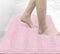 Grandaily Chenille Striped Bathroom Rugs, Extra Thick Non-Slip Soft Plush Bath Mats, Pink 30x20