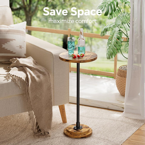 Simple Trending Small Side Table, Round Drink Table, Sofa End Table for Living Room, Coffee Tables for Bedroom, Rustic