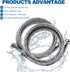 Stainless Steel Washing Machine Hoses, 4ft - 2 Packs Braided Premium Washer Supply Lines for Hot and Cold Water