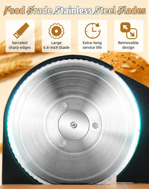 Redants Manual Bread Slicer for Homemade Sourdough Bread, Versatile Hand Crank Bread Slicer, Adjustable Thickness