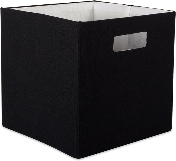 DII Poly-Cube Storage Collection, Hard Sided Collapsible Solid Large, Black