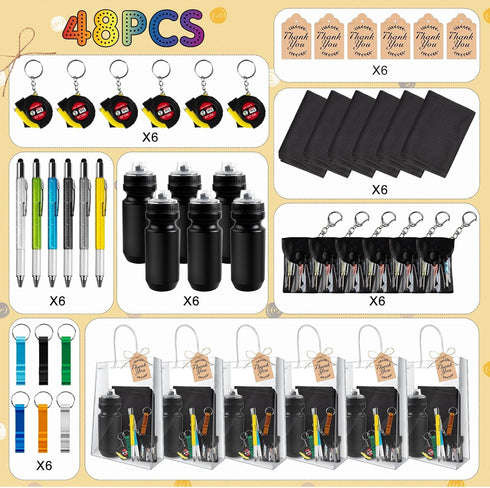 48 Denylo pro Pcs Baby Shower Prizes for Men with Kettle Ruler Pen Cooling Towel Tool Kit Bottle Opener Cardboard Hemp