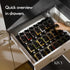 24 240 KIVY Spice Drawer Organizer with Spice Jars & Labels - Seasoning Rack for Organization - Kitchen Drawer Insert