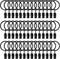 42 Pack Curtain Rings with Clips - 1.26" Interior Diameter Metal Drapery Rings Compatible with 1 inch Rods (Black)