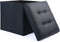 LotFancy Foldable Storage Ottoman, Small Leather Bench with Storage, 13x12x12 Inches, Holds up to 260 lb, Black