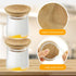 8 Pack Gueevin Yogurt Jar Lids Compatible with Oui Wooden Round Reusable Canning Cover with Silicone Sealing Ring