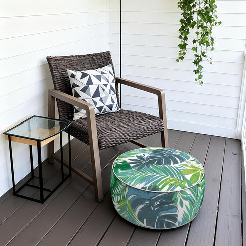 21x9 Inch Patio Inflatable Ottoman, Portable Stool Ottoman with Handle, Outdoor Round Footrest Stool for Garden