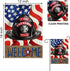Welcome Firefighters Helmet Garden Flag, Fireman Emergency Rescue Alert Decorations, Double Sided 12x18 Outdoor Decor