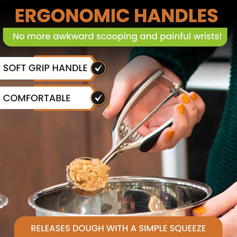 Spring Chef Medium #40 Stainless Steel Cookie Scoop for Baking, Multifunctional with Trigger Release, Dishwasher Safe