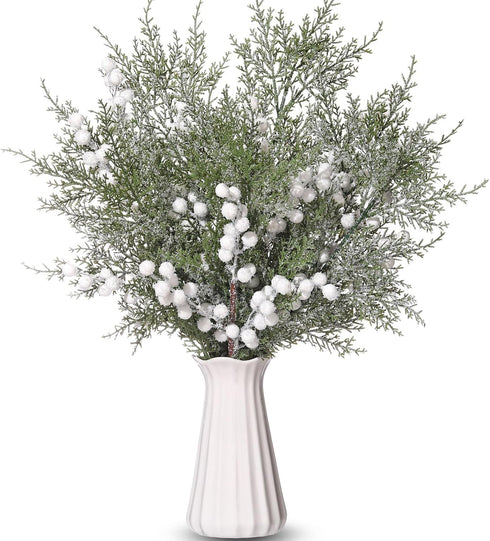 16 Pcs Christmas Tree Branches Filler Artificial Pine Branches with Berry Stems