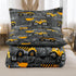 6 Set Set, Bag(1 1 1 2 1 Piece Construction Comforter Full, Truck Cars Excavator Tractor Dark Grey Bedding Soft