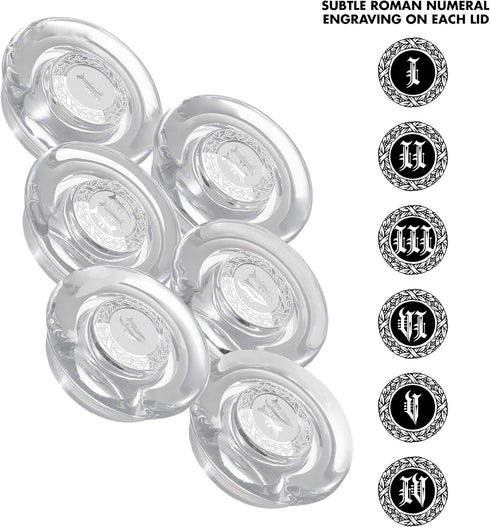 CairnCovers Glass Whiskey Glassware Lids - Glass Cap for Whisky Tasting Glasses by Cairn Craft (6 CairnCover Lids with