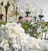 FagusHome 6 Pcs Artificial Phalaenopsis Flowers with 6 Bundles Leaves, Artificial Orchid Flowers Stem Plants for Home