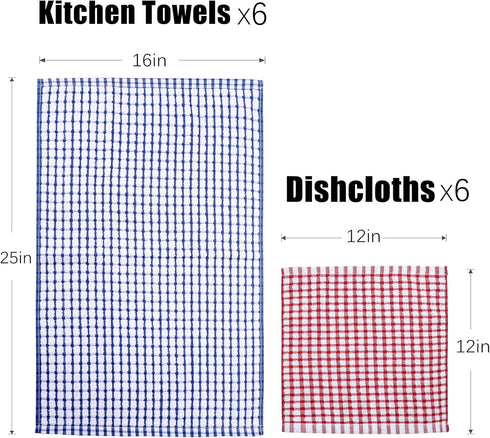 AOTBAT Set, 16 25 12 12, Set Kitchen Towels and Dishcloths x of Bulk Cotton Dish for Washing Dishes Rags Everyday