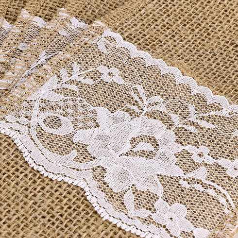 OwnMy Natural Burlap Utensil Holders, Beige 30 Packs Burlap Lace Silverware Holder for Vintage Rustic Wedding Party