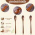 2PCS 7.8inch Wooden Spoons for Honey and CoffeeSmall Wooden Spoons with Long Handle for Stirring Padauk Wood Honey