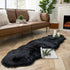 Ashler Faux Fur Rug, Black Area Rugs, Fluffy Sheepskin Fur Rug, 2 x 6 Ft, Machine Washable Shag Rug