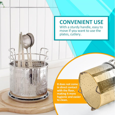 HOME&I Silverware Drying Basket - Kitchen Sink Utensil Holder Replacement, Stainless Steel 304 Flatware Caddy (4