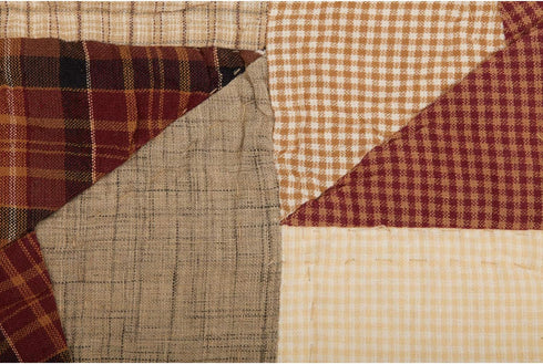 VHC Brands Abilene Country Red Independence Day Patchwork Rect Star Quilted Runner 13x36