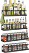 Bunoxea Spice Rack Wall Mounted 4 Pack, Space-Saving Spice Organizer for Spice